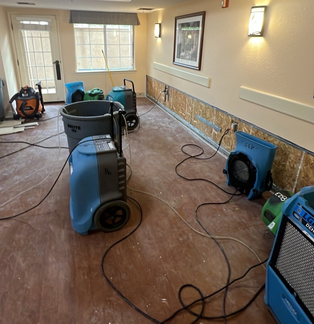 Dining Area in Nursing Home - Water Damage Restoration in Process