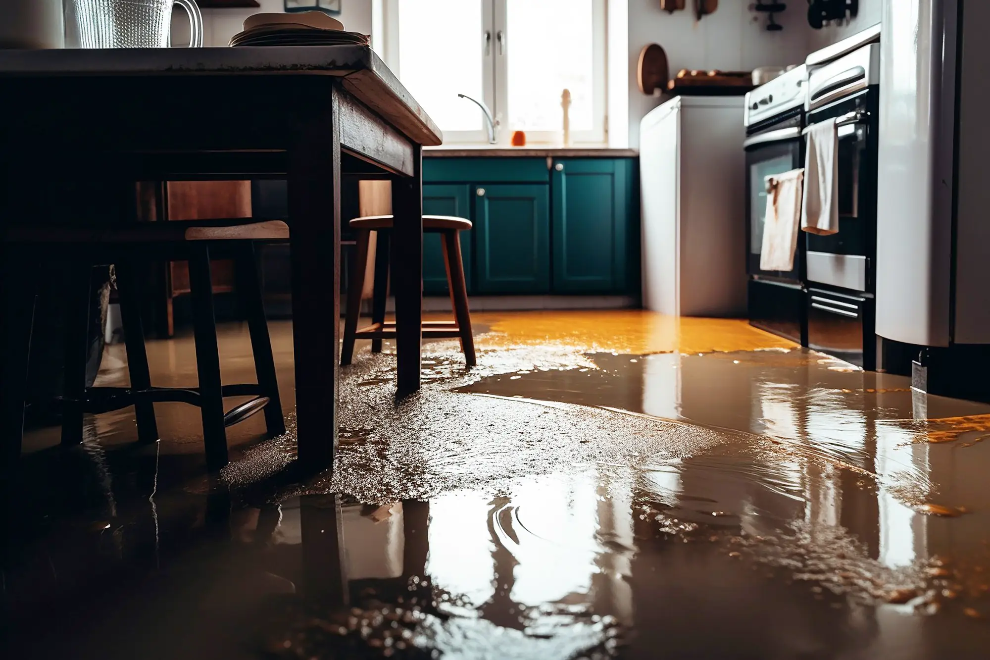 Water Damage in Kitchen Area
